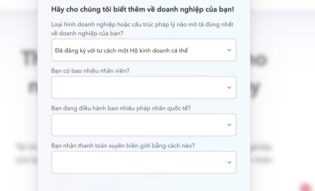 Điền đầy đủ thông tin về hộ kinh doanh cá thể của bạn